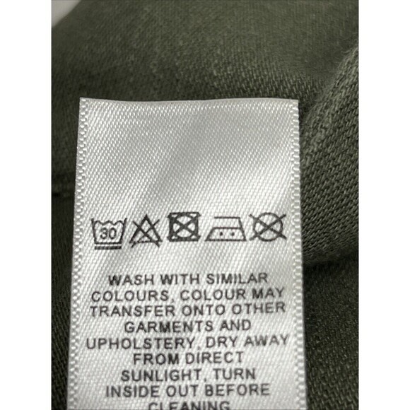 ASOS  Button Front Short Size 8 Olive Green High Rise Tie Belt Pleats  Tailored - Picture 12 of 12